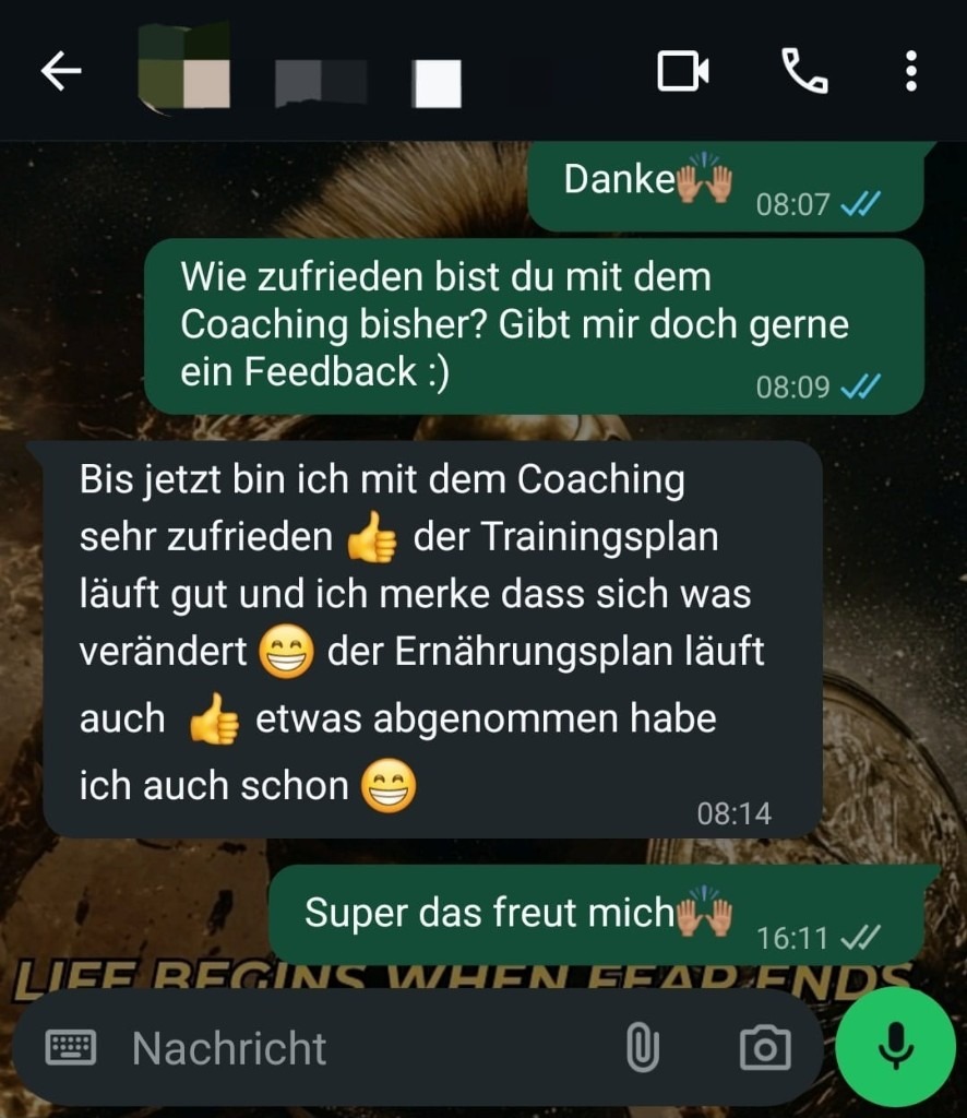 WhatsApp Kundenfeedback – anonymisiert 5